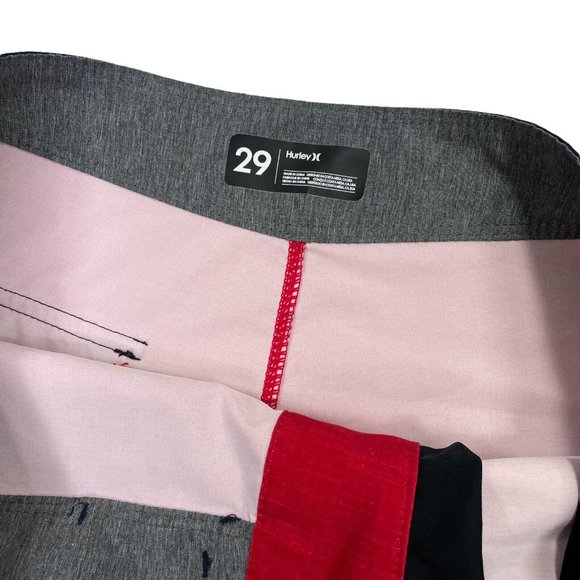 Hurley Board Shorts Red Blue Swim Classic Striped USA Phantom- Men’s Size 29 - Picture 3 of 8